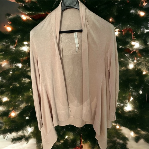 Lululemon open front Draper cardigan in a colour pale pink size Small - Picture 3 of 6